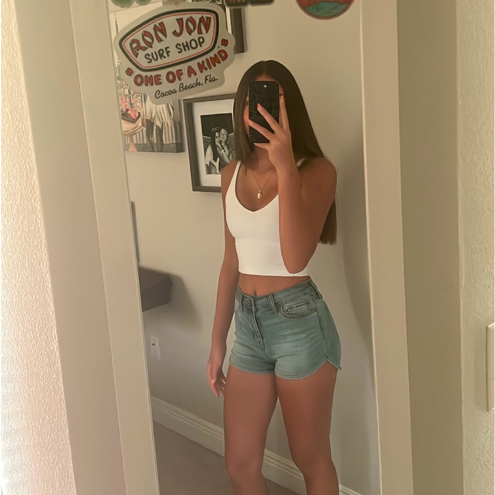 light blue shorts